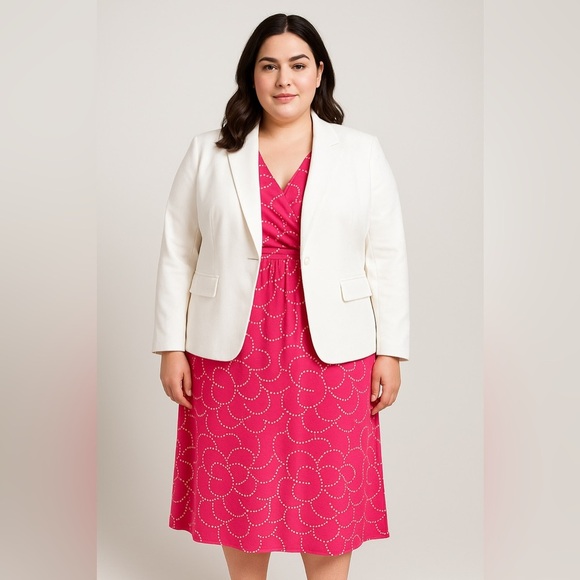 Boden Pink Dot Midi Dress Size 14 R Cotton Blend - Picture 11 of 11